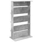 Magazine Rack Concrete Grey 70 x 41 x 126 cm Engineered Wood