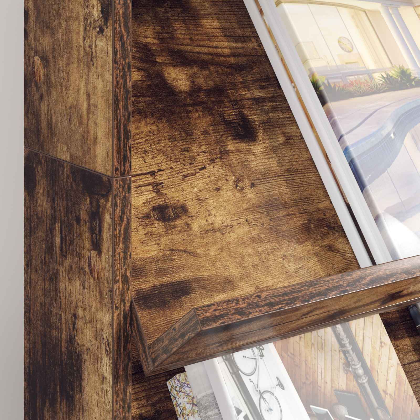 Magazine Rack Smoked Oak 70 x 41 x 126 cm Engineered Wood