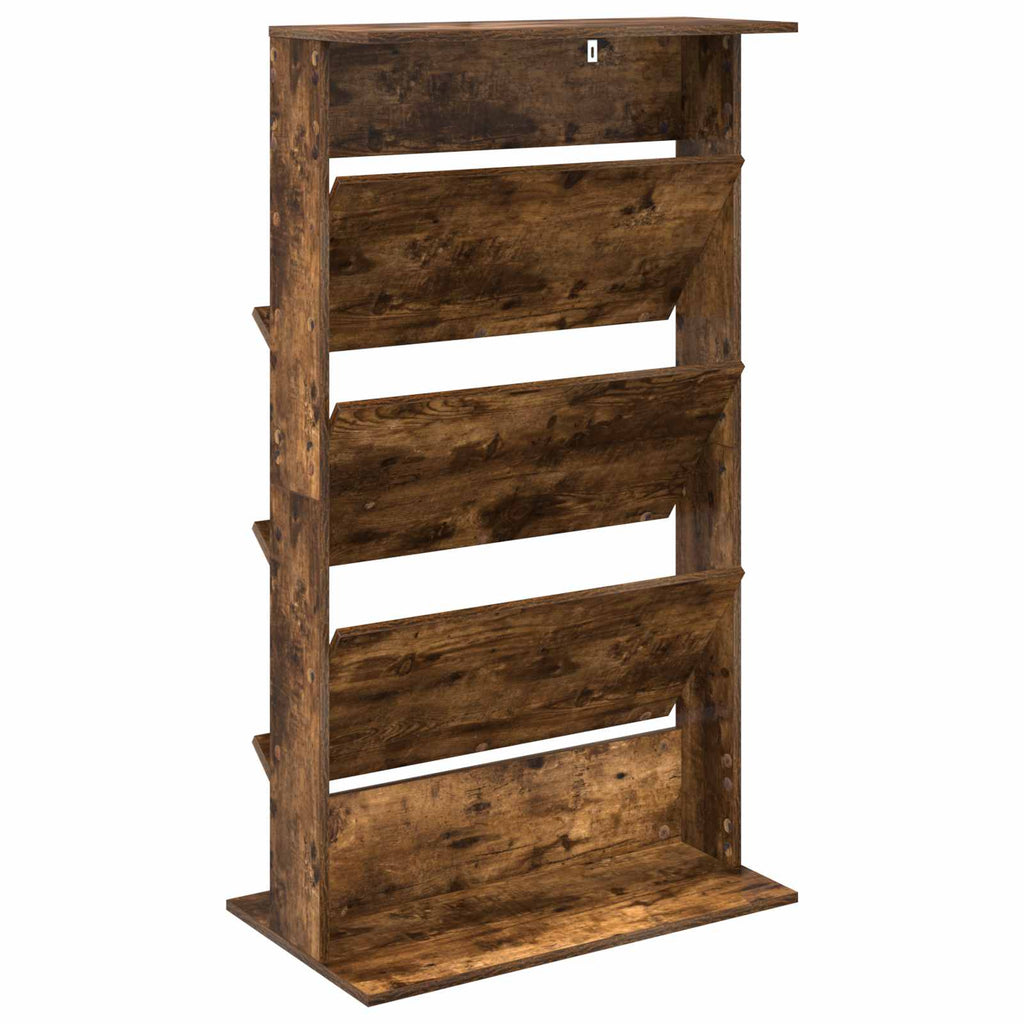 Magazine Rack Smoked Oak 70 x 41 x 126 cm Engineered Wood