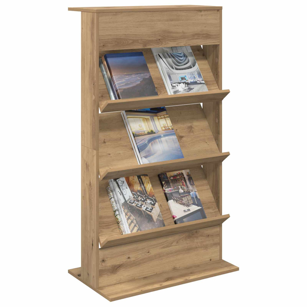 Magazine Rack Artisan Oak 70 x 41 x 126 cm Engineered Wood