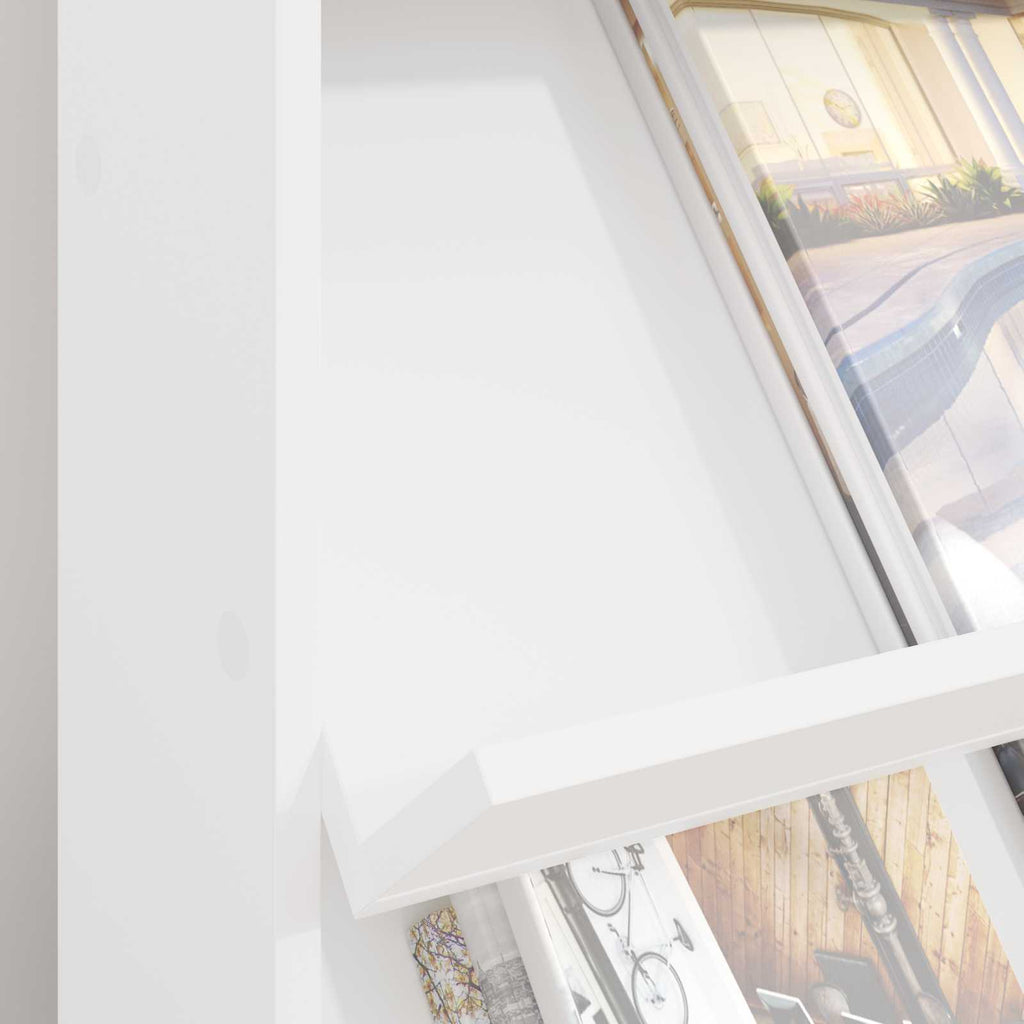 Magazine Rack with Shelf White 70 x 41 x 96 cm Engineered Wood