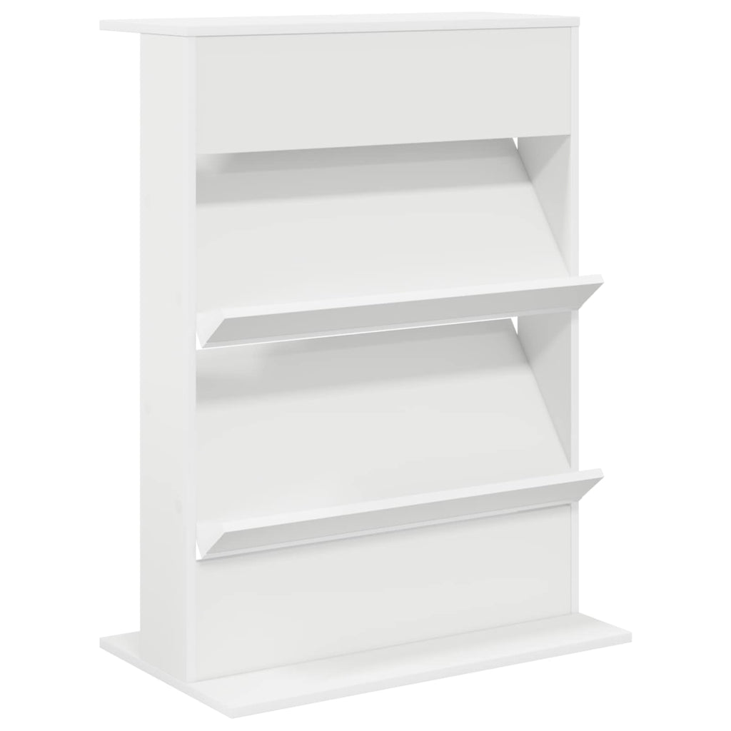 Magazine Rack with Shelf White 70 x 41 x 96 cm Engineered Wood