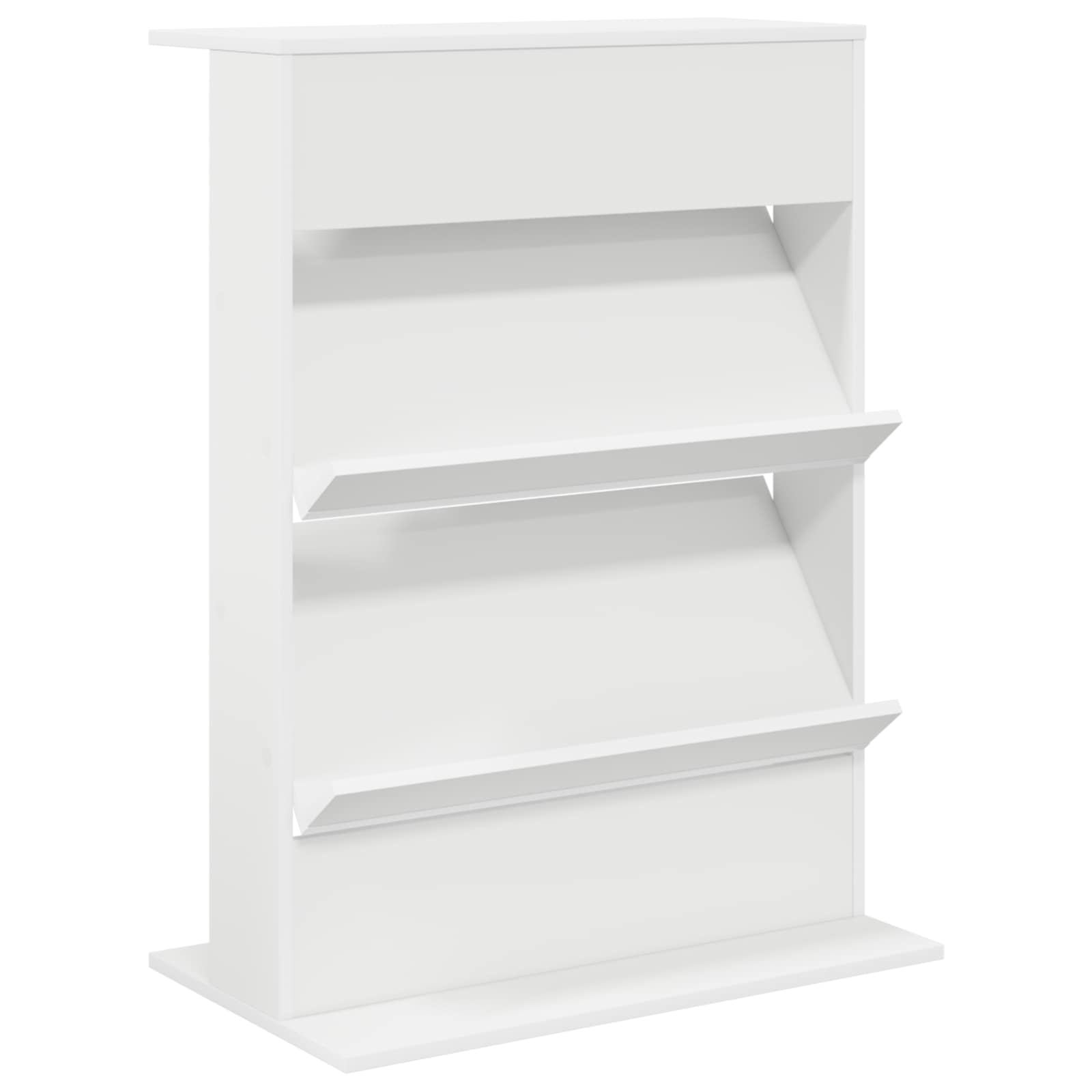 Magazine Rack with Shelf White 70 x 41 x 96 cm Engineered Wood
