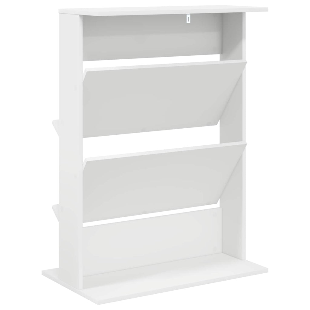 Magazine Rack with Shelf White 70 x 41 x 96 cm Engineered Wood