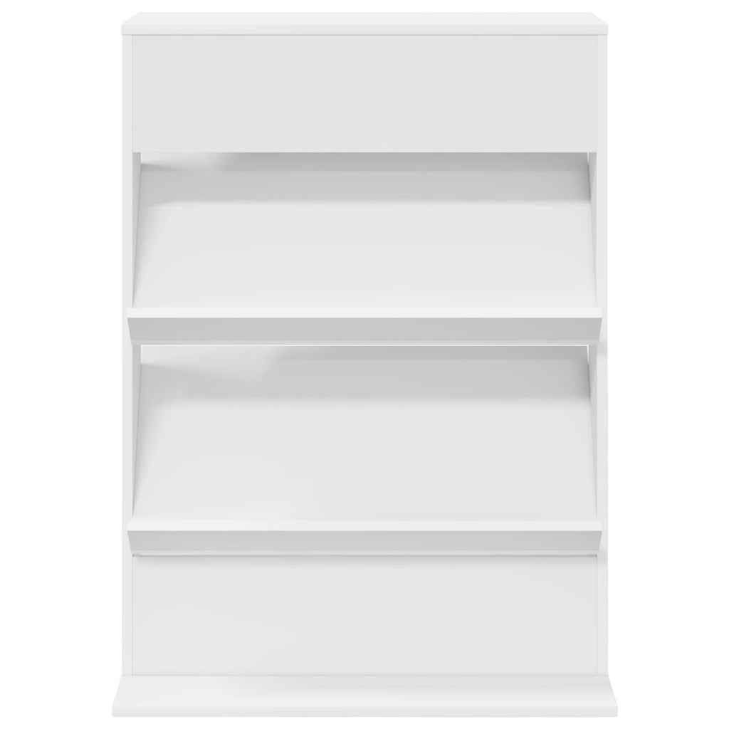 Magazine Rack with Shelf White 70 x 41 x 96 cm Engineered Wood