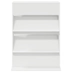 Magazine Rack with Shelf White 70 x 41 x 96 cm Engineered Wood