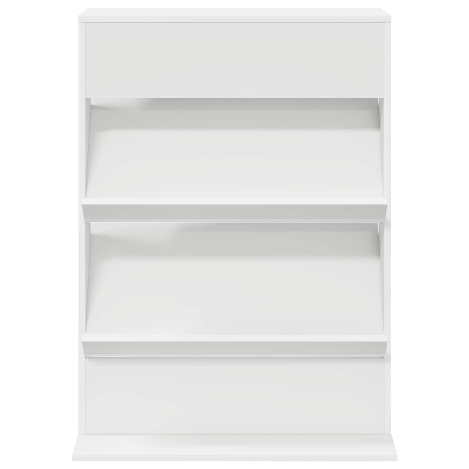 Magazine Rack with Shelf White 70 x 41 x 96 cm Engineered Wood