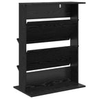 Magazine Rack Black Oak 70 x 41 x 96 cm Engineered Wood