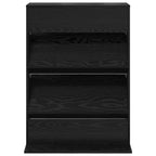 Magazine Rack Black Oak 70 x 41 x 96 cm Engineered Wood