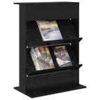 Magazine Rack Black Oak 70 x 41 x 96 cm Engineered Wood