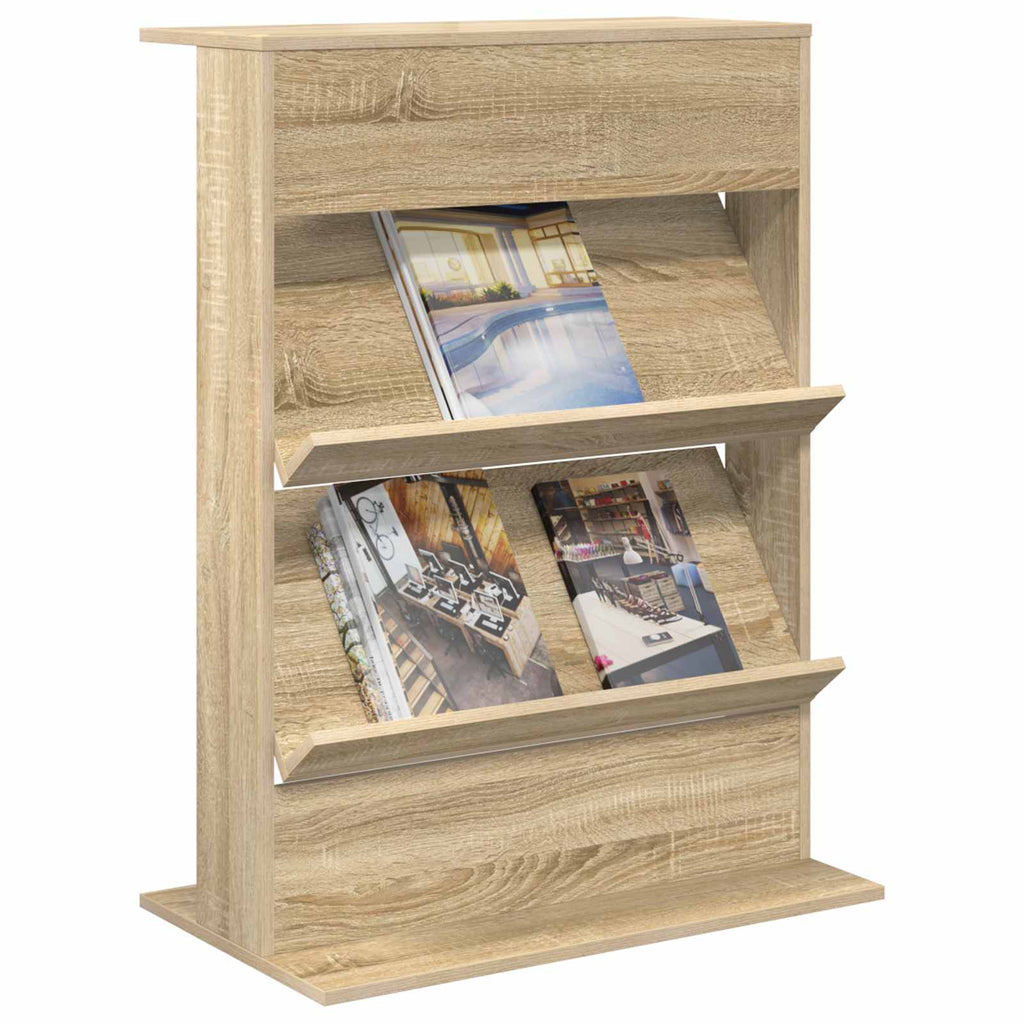 Magazine Rack Sonoma Oak 70 x 41 x 96 cm Engineered Wood