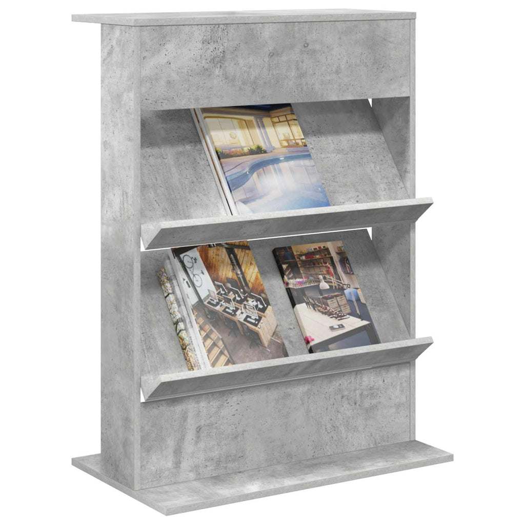 Magazine Rack Concrete Grey 70 x 41 x 96 cm Engineered Wood