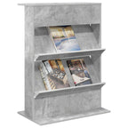 Magazine Rack Concrete Grey 70 x 41 x 96 cm Engineered Wood
