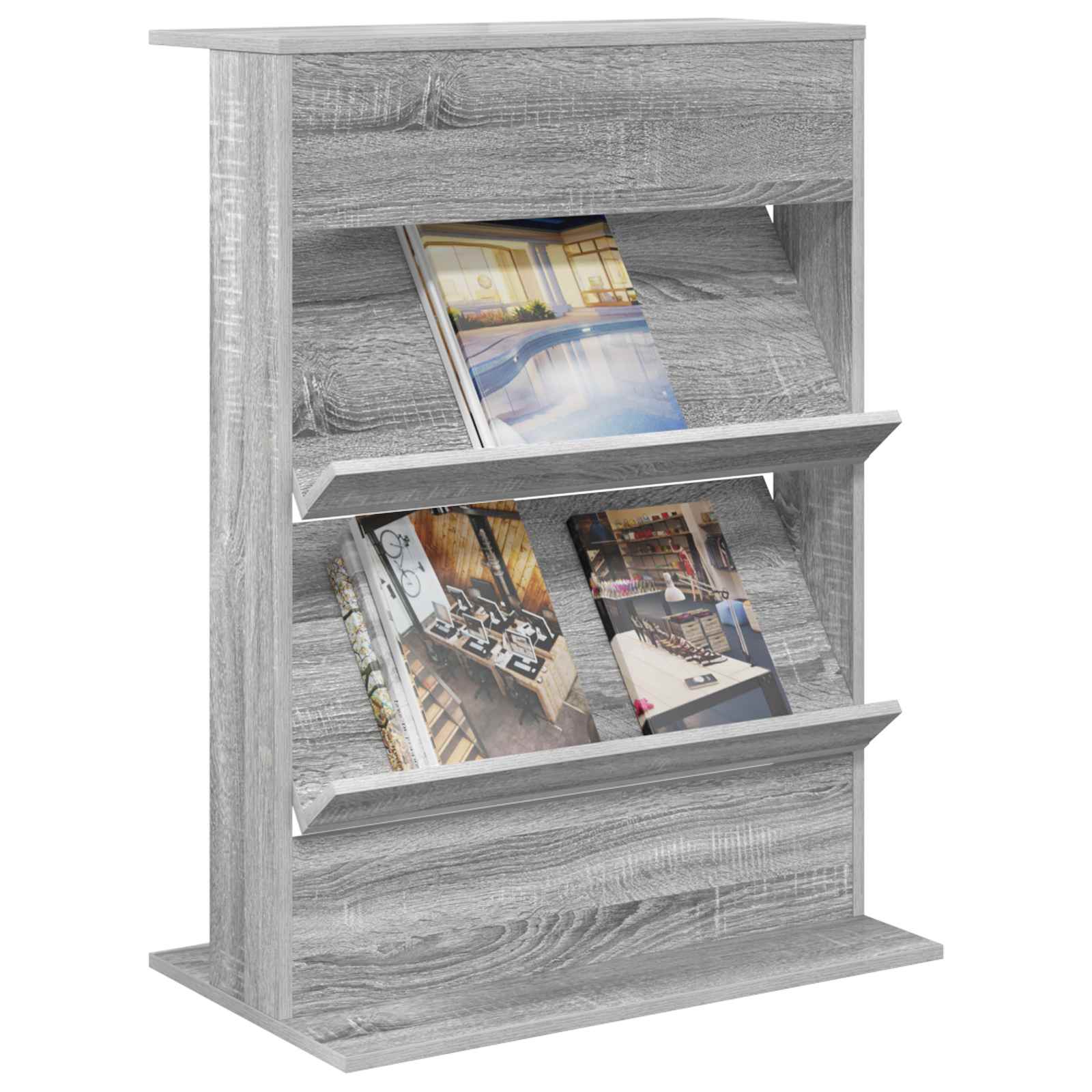 Magazine Rack Grey Sonoma 70 x 41 x 96 cm Engineered Wood