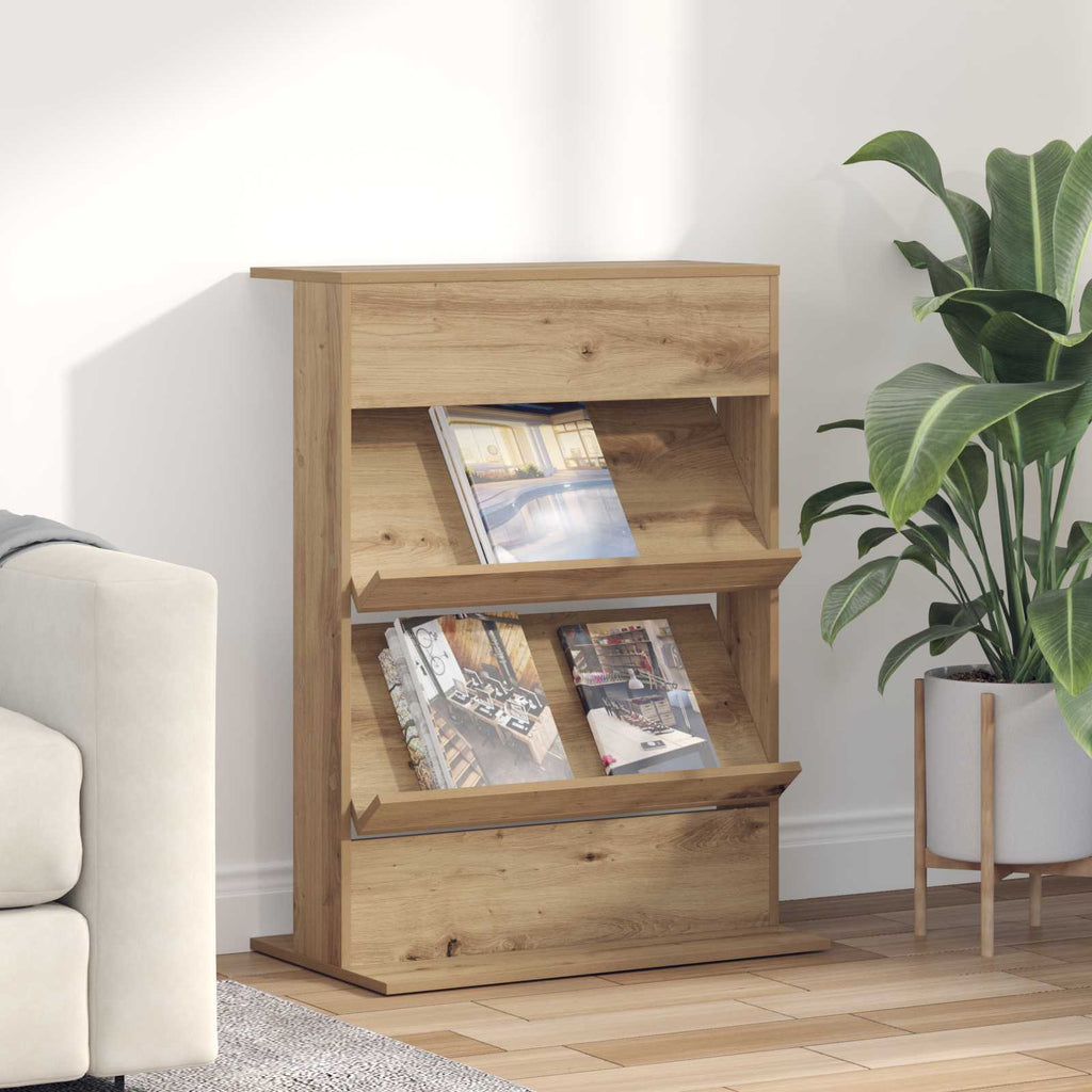 Magazine Rack Artisan Oak 70 x 41 x 96 cm Engineered Wood