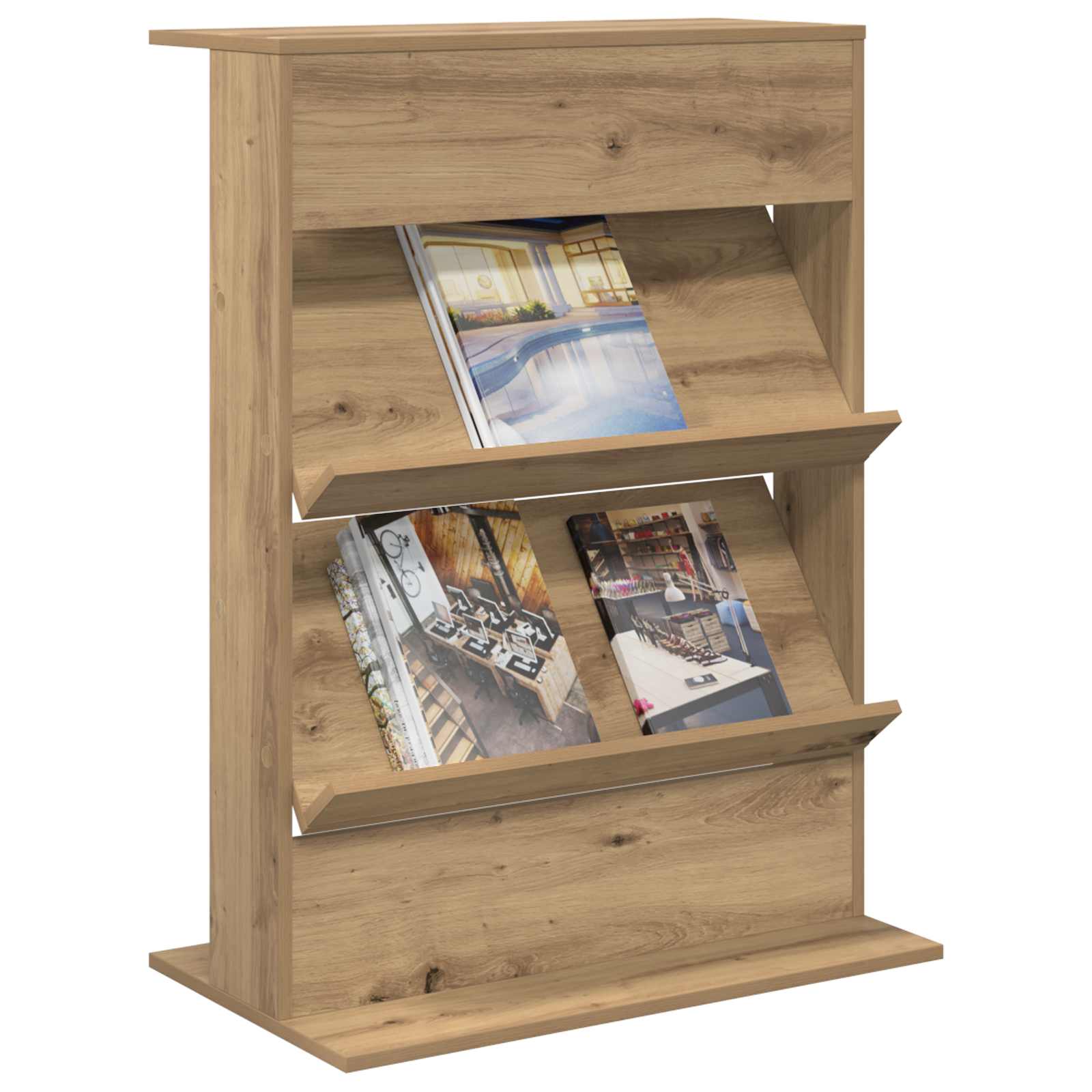 Magazine Rack Artisan Oak 70 x 41 x 96 cm Engineered Wood