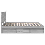 Bed Frame Grey Sonoma 180 x 200 cm Solid Pine Wood
