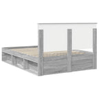 Bed Frame with Drawer Grey Sonoma 150 x 200 cm Solid Pine Wood