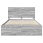 Bed Frame with Drawer Grey Sonoma 150 x 200 cm Solid Pine Wood
