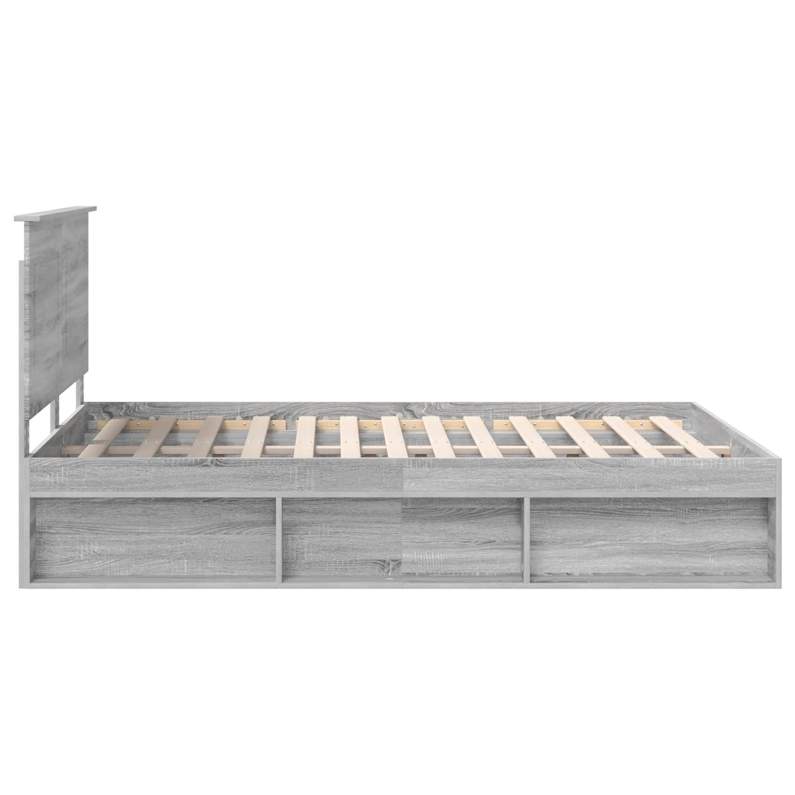 Bed Frame with Drawer Grey Sonoma 150 x 200 cm Solid Pine Wood