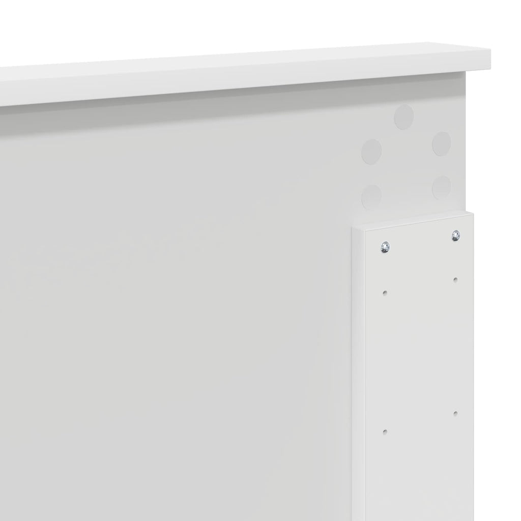 Bed Frame with Headboard White 135 x 190 cm Solid Pine Wood