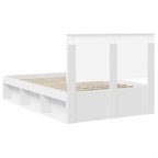 Bed Frame with Headboard White 135 x 190 cm Solid Pine Wood
