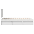 Bed Frame with Headboard White 135 x 190 cm Solid Pine Wood