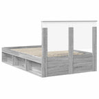Bed Frame with Drawer Grey Sonoma 120 x 190 cm Solid Pine Wood