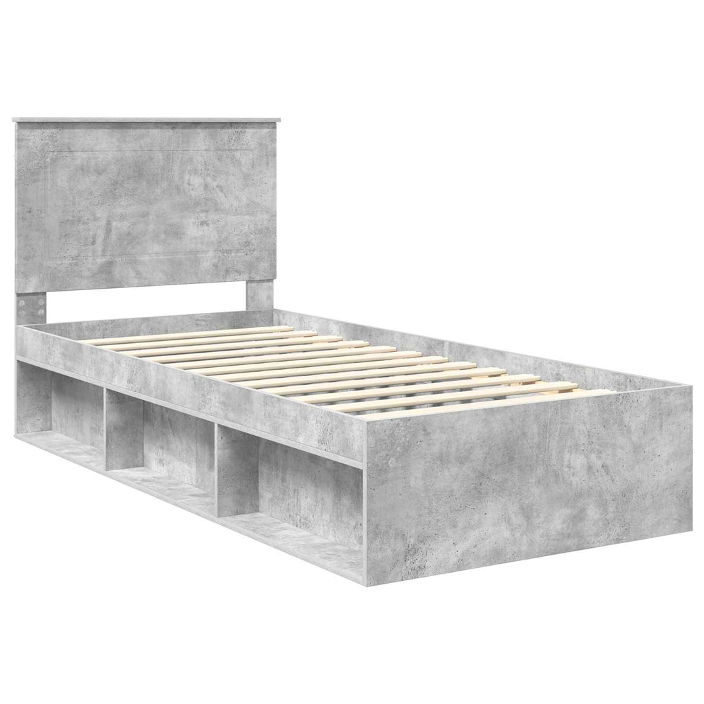 Bed Frame Concerte Grey 100 x 200 cm Solid Pine Wood