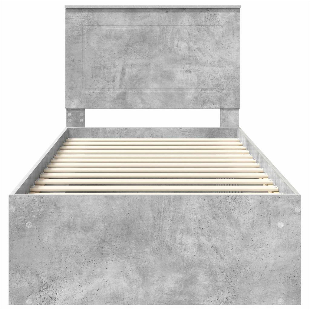 Bed Frame Concerte Grey 100 x 200 cm Solid Pine Wood