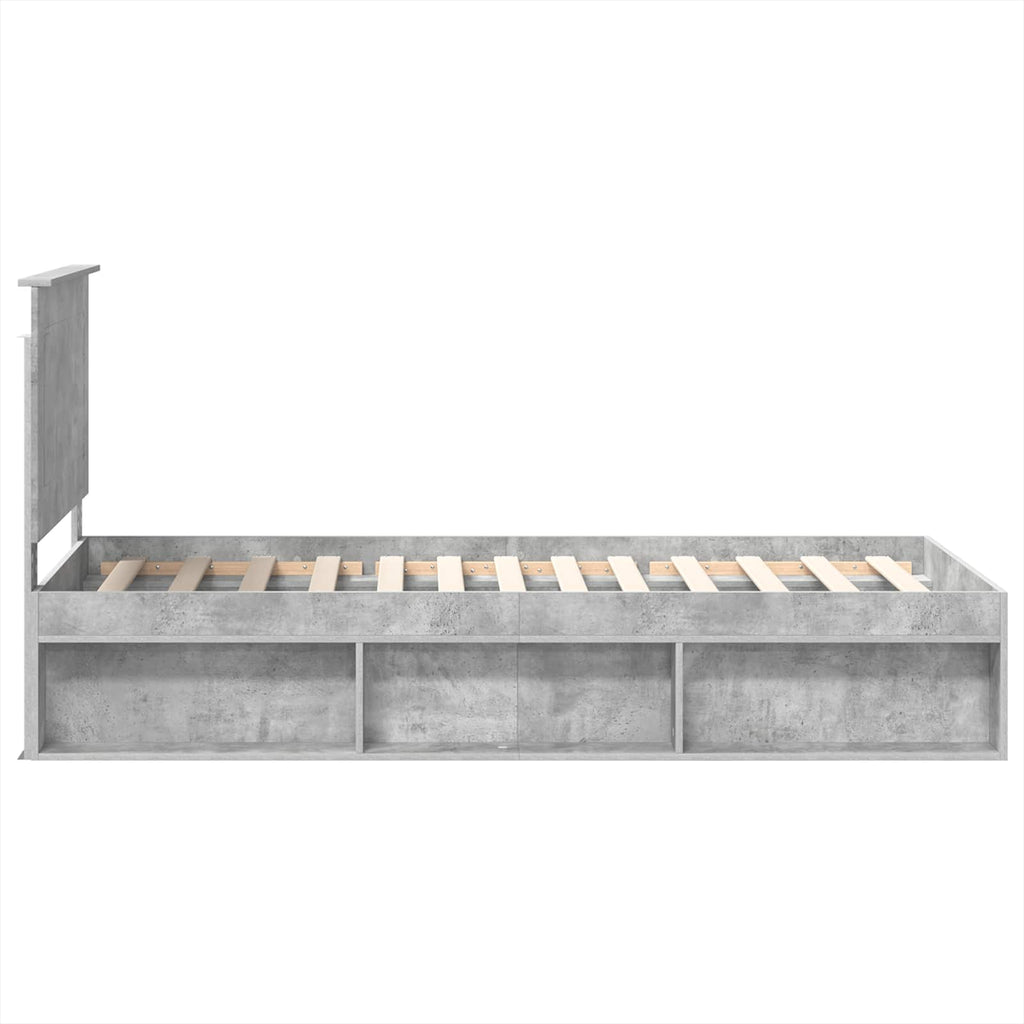 Bed Frame Concerte Grey 100 x 200 cm Solid Pine Wood