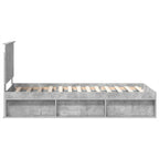 Bed Frame Concerte Grey 100 x 200 cm Solid Pine Wood
