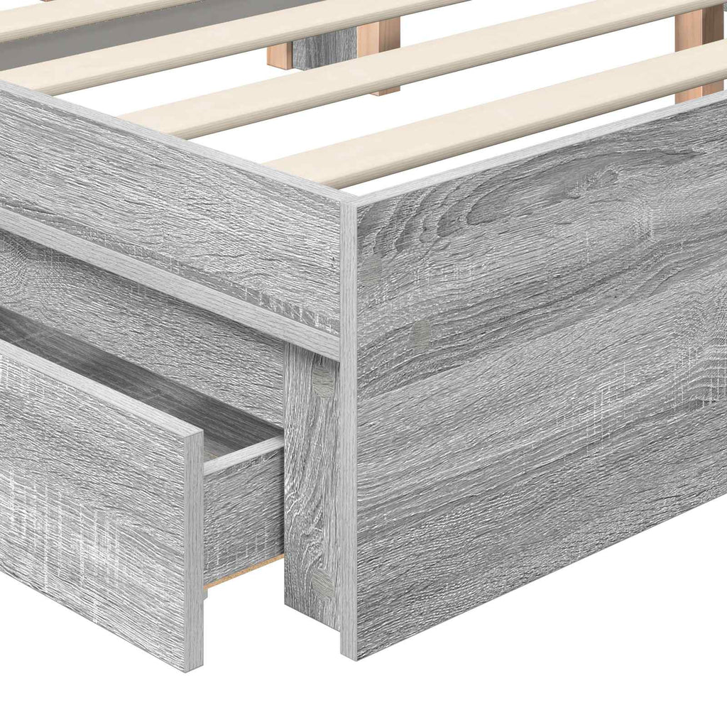 Storage Bed Grey Sonoma 180 x 200 cm Engineered Wood