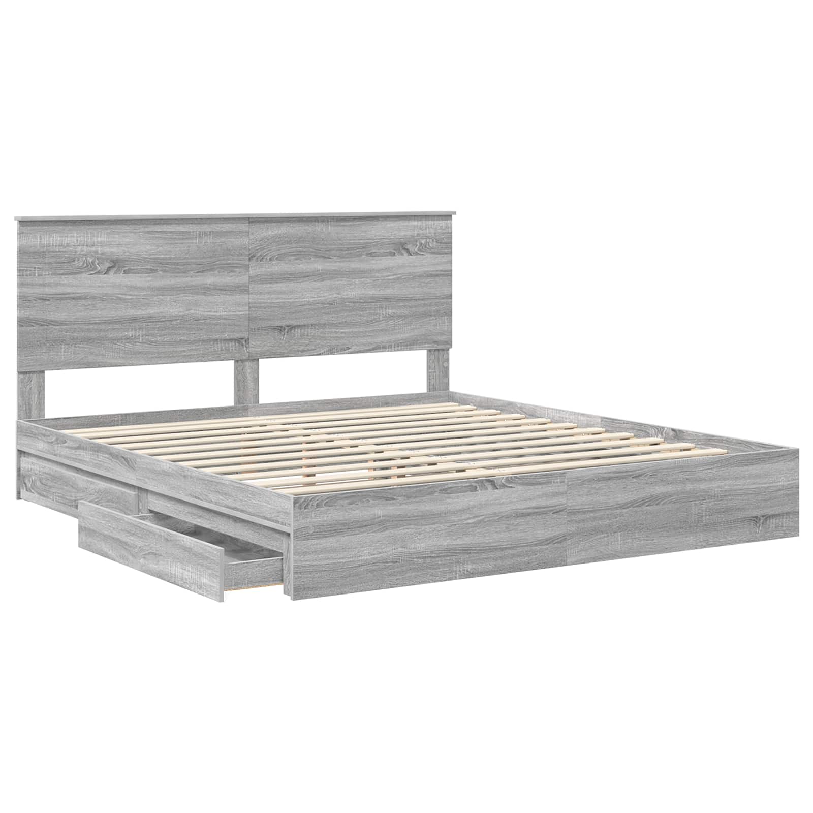 Storage Bed Grey Sonoma 180 x 200 cm Engineered Wood