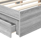 Storage Bed Grey Sonoma 150 x 200 cm Engineered Wood