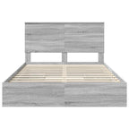 Storage Bed Grey Sonoma 150 x 200 cm Engineered Wood