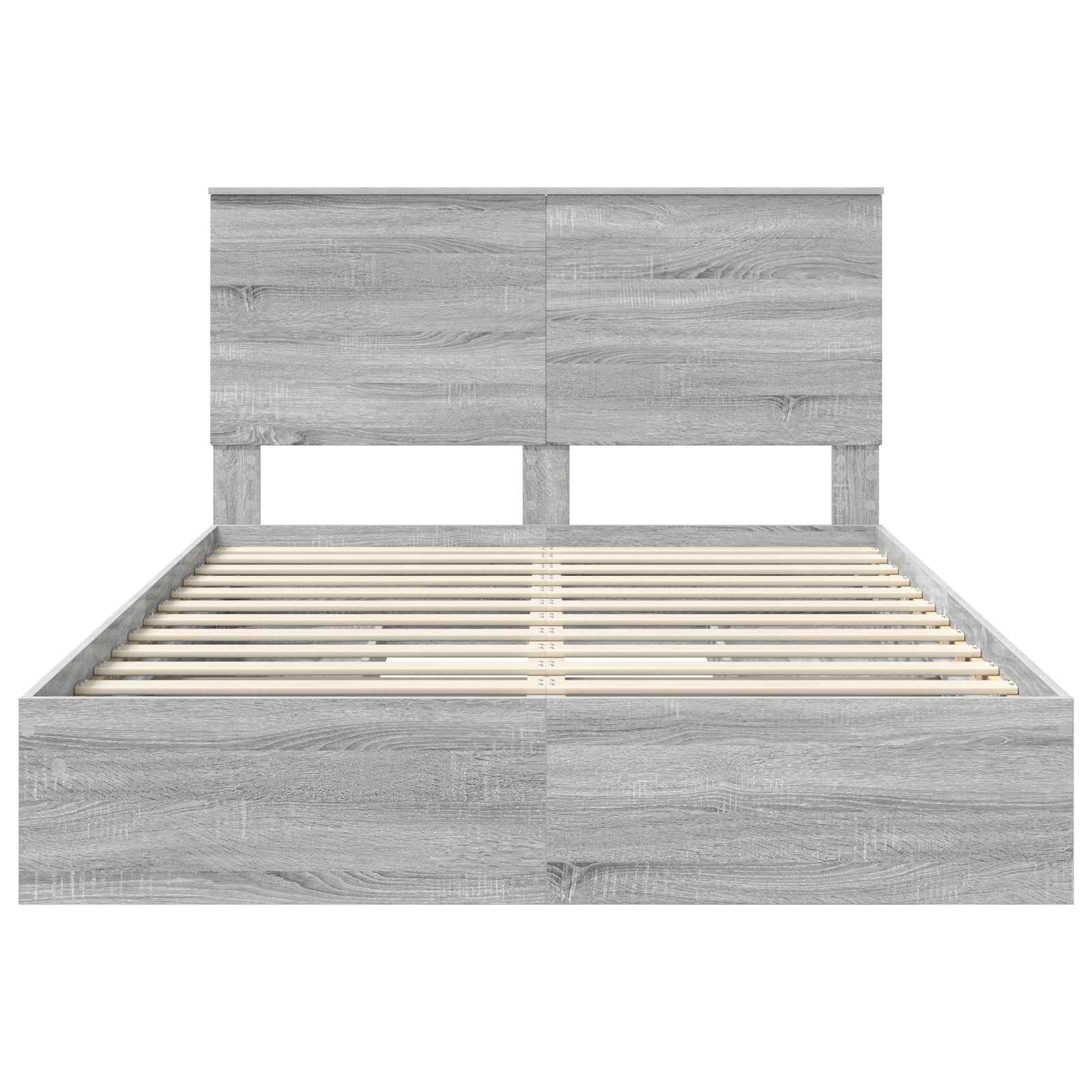 Storage Bed Grey Sonoma 150 x 200 cm Engineered Wood