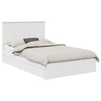 Storage Bed with Headboard White 135 x 190 cm Engineered Wood