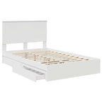 Storage Bed with Headboard White 135 x 190 cm Engineered Wood