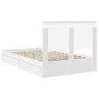 Storage Bed with Headboard White 135 x 190 cm Engineered Wood