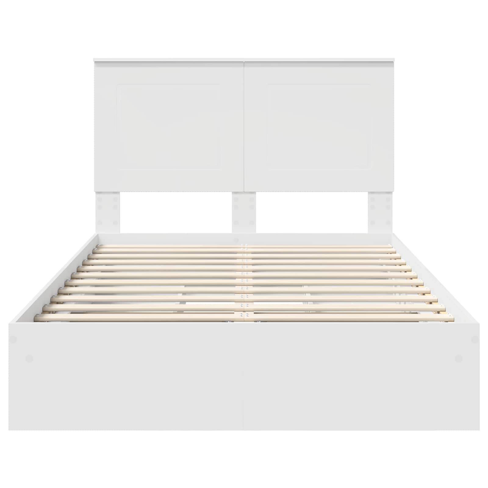 Storage Bed with Headboard White 135 x 190 cm Engineered Wood