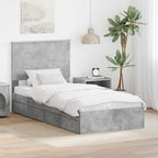 Storage Bed Concrete Grey 100 x 200 cm Engineered Wood