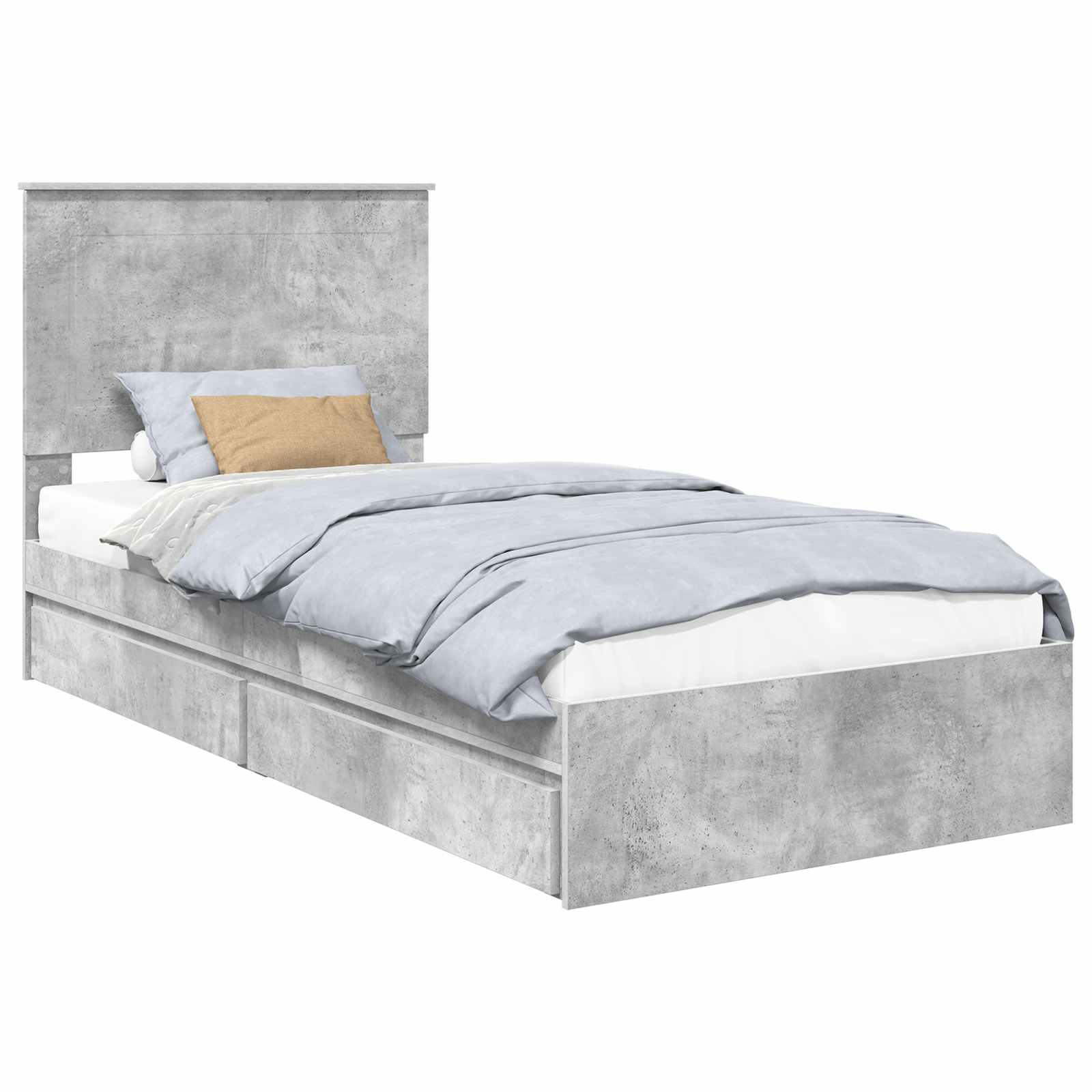 Storage Bed Concrete Grey 100 x 200 cm Engineered Wood