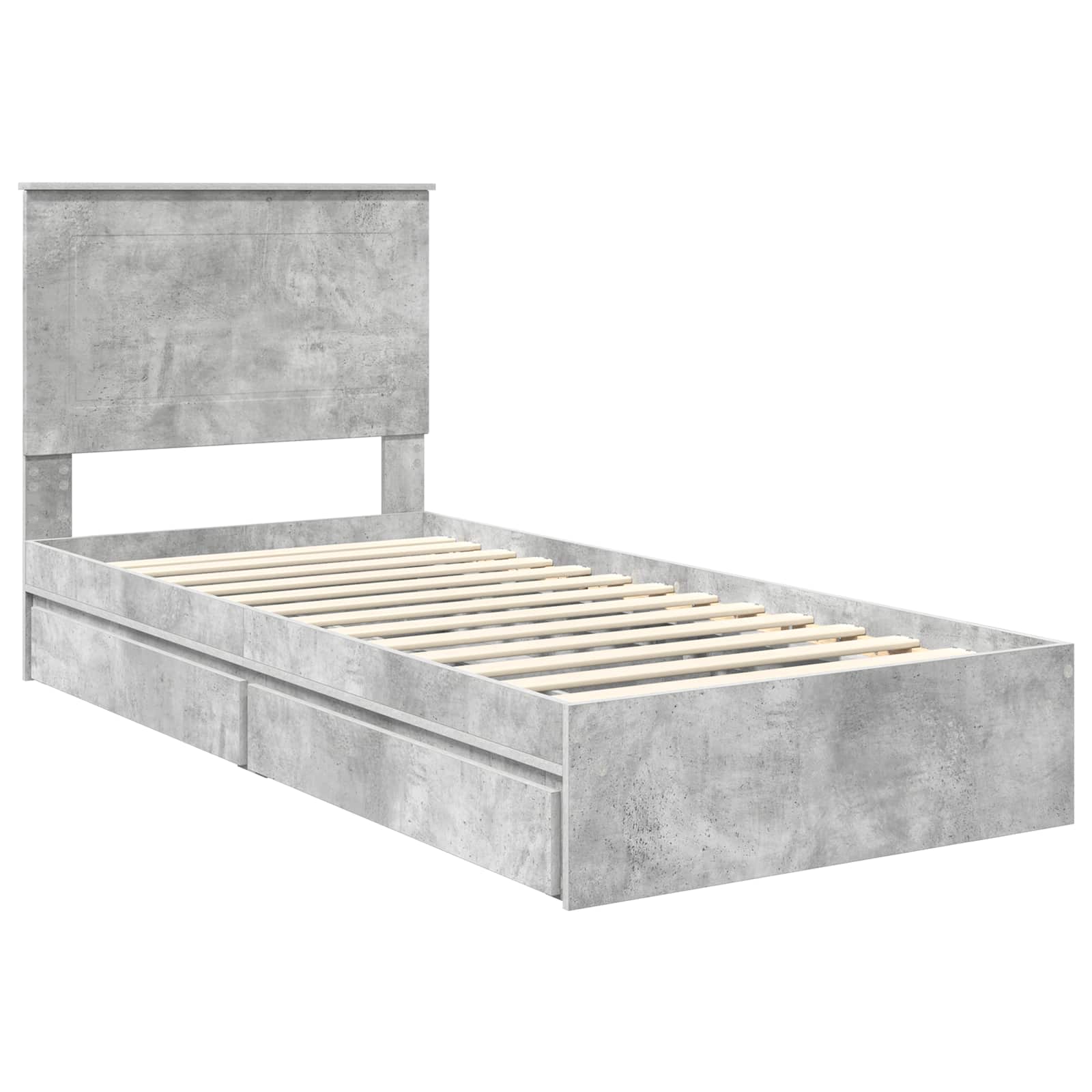 Storage Bed Concrete Grey 100 x 200 cm Engineered Wood