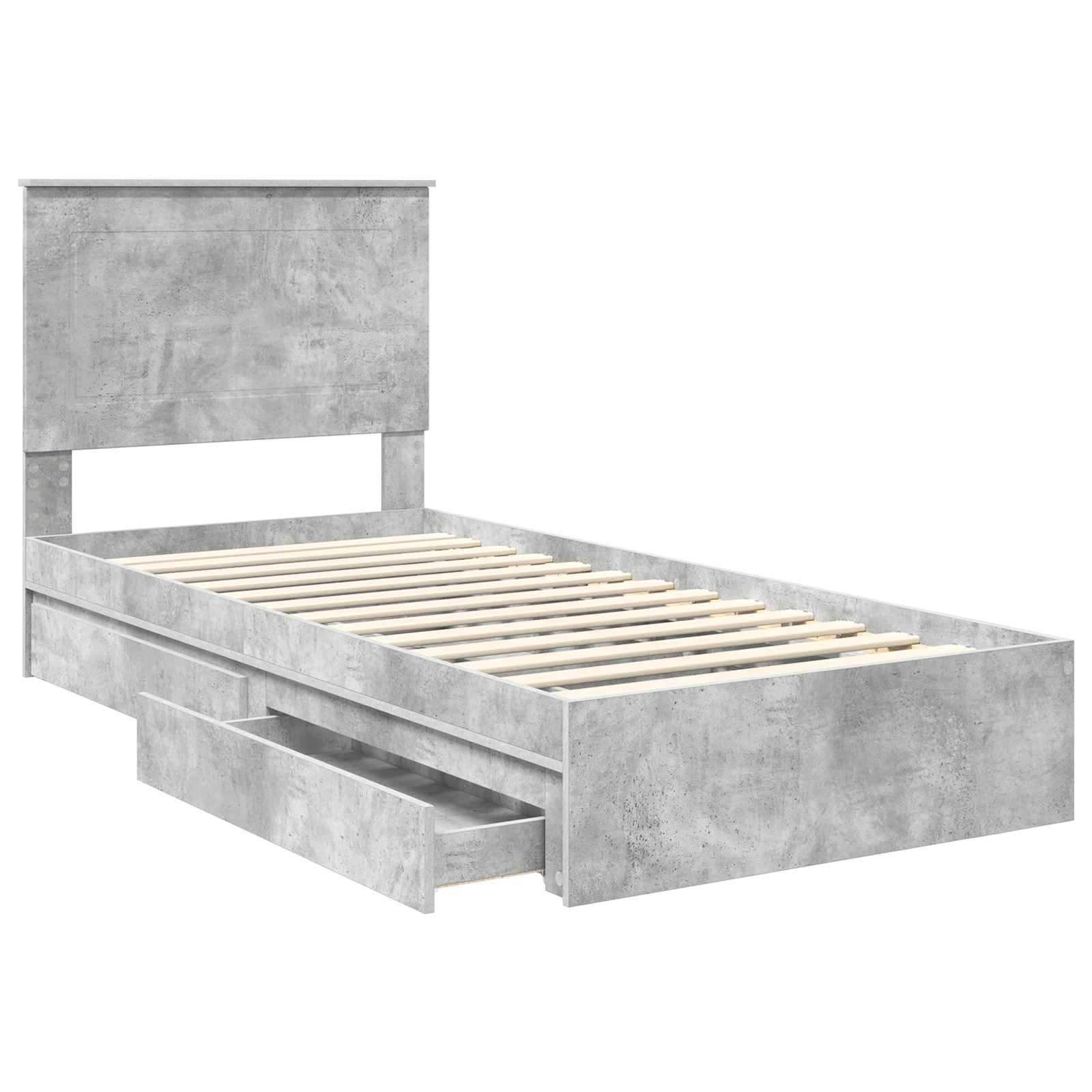 Storage Bed Concrete Grey 100 x 200 cm Engineered Wood