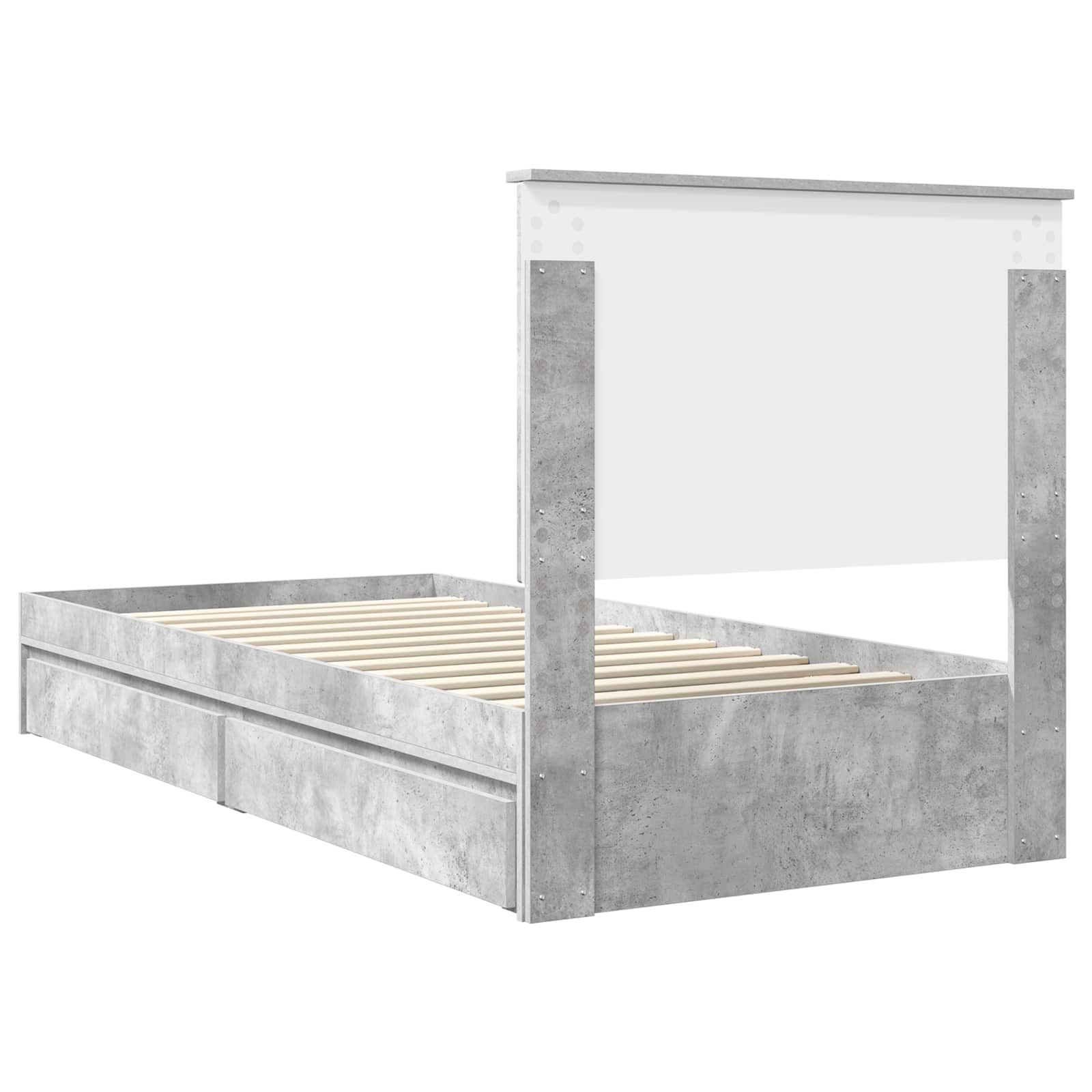Storage Bed Concrete Grey 100 x 200 cm Engineered Wood