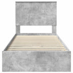 Storage Bed Concrete Grey 100 x 200 cm Engineered Wood
