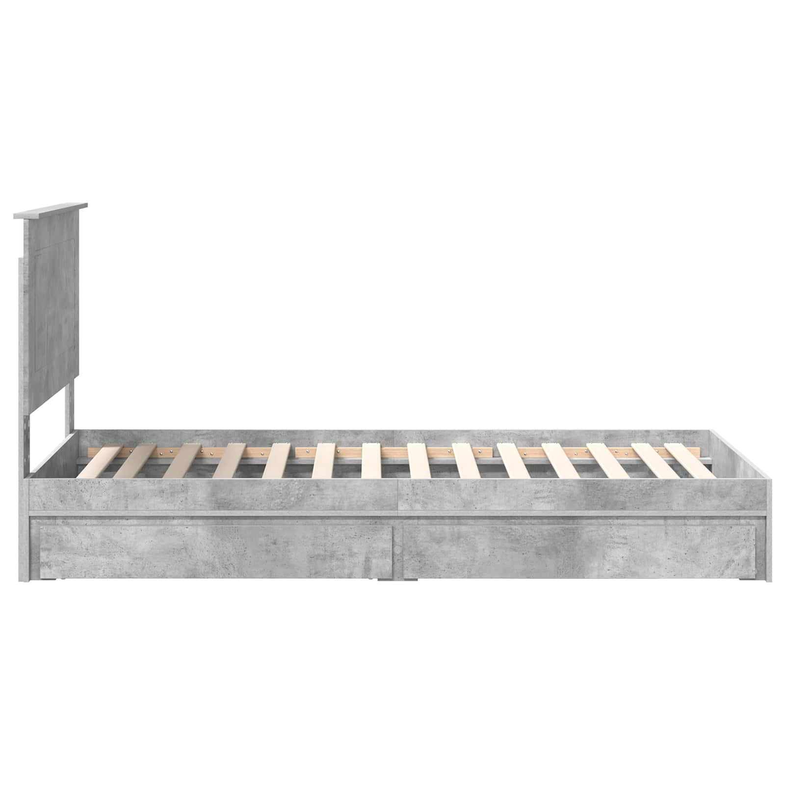 Storage Bed Concrete Grey 100 x 200 cm Engineered Wood