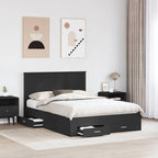 Bed Frame with Headboard Black 160 x 200 cm Engineered Wood