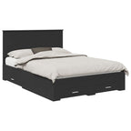 Bed Frame with Headboard Black 160 x 200 cm Engineered Wood